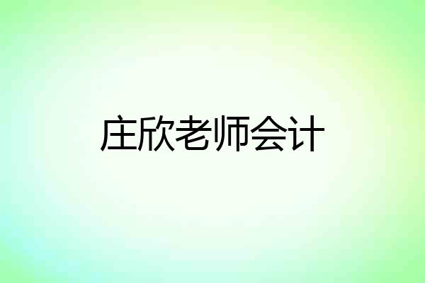 庄欣老师会计