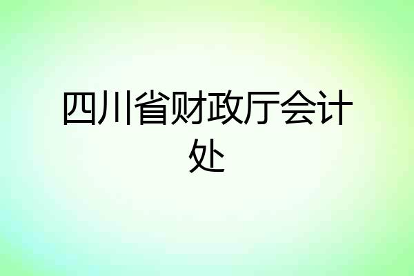 四川省财政厅会计处