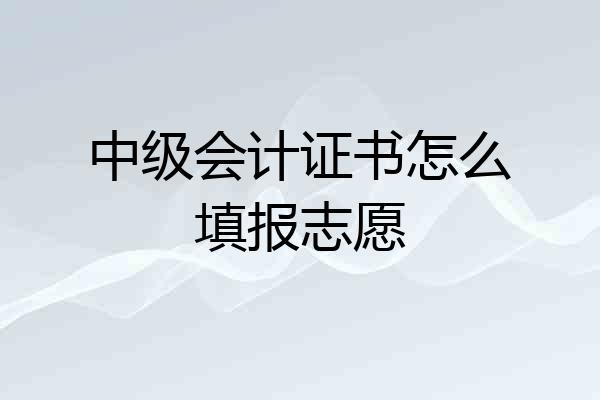 中级会计证书怎么填报志愿