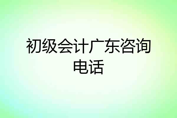 初级会计广东咨询电话