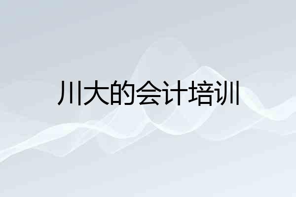 川大的会计培训