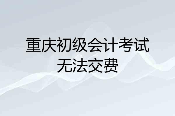 重庆初级会计考试无法交费