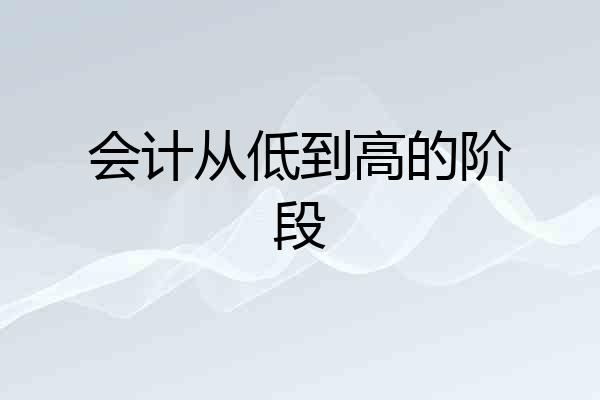 会计从低到高的阶段