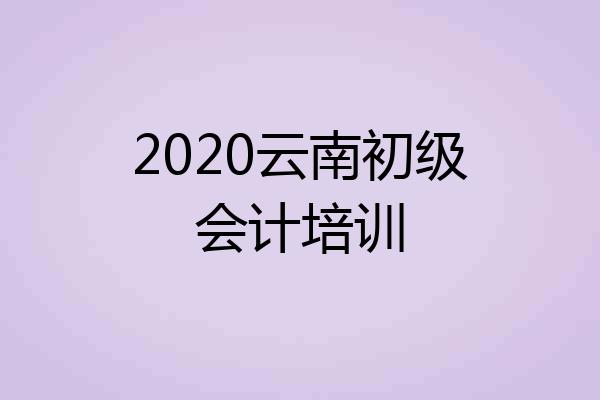 2020云南初级会计培训
