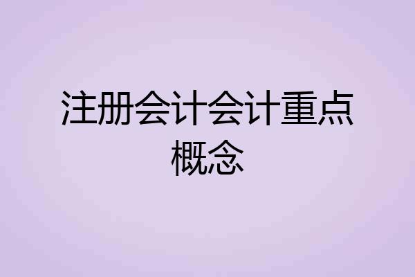 注册会计会计重点概念