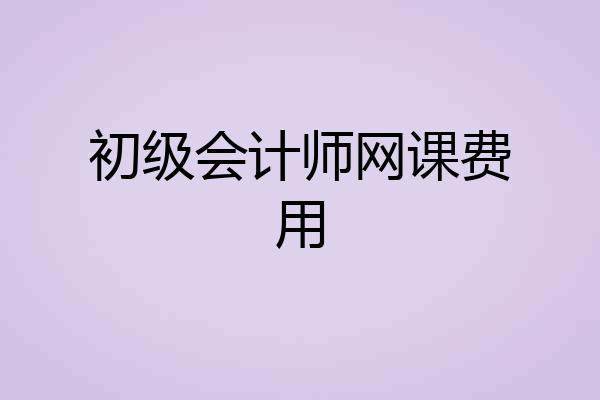 初级会计师网课费用