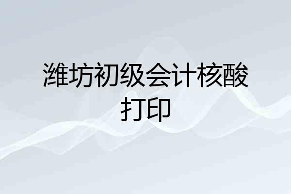 潍坊初级会计核酸打印