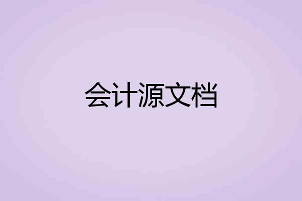 会计源文档