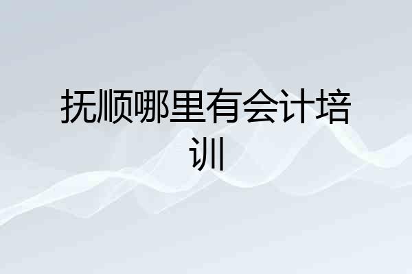 抚顺哪里有会计培训