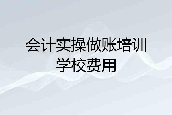 会计实操做账培训学校费用