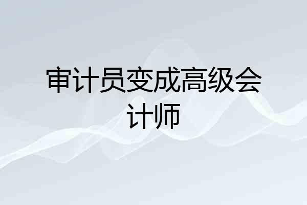 审计员变成高级会计师