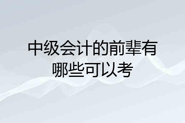 中级会计的前辈有哪些可以考