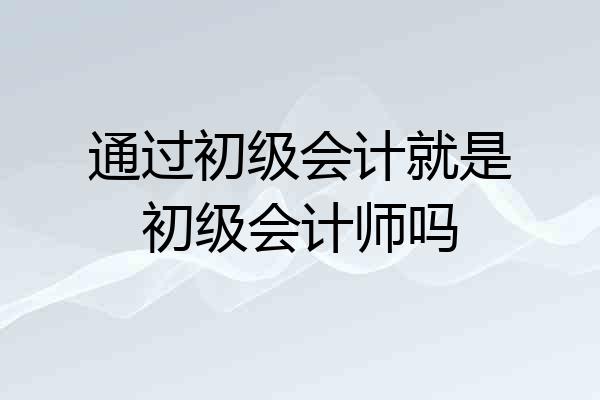 通过初级会计就是初级会计师吗