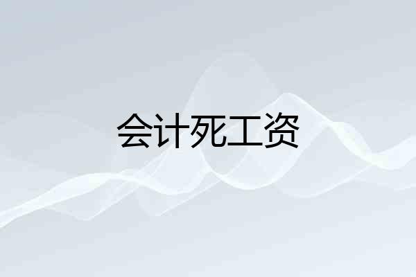 会计死工资