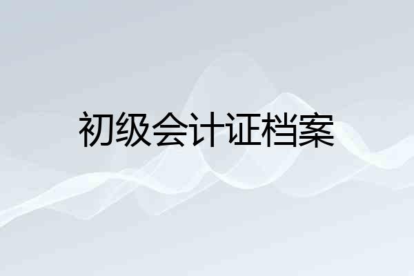 初级会计证档案