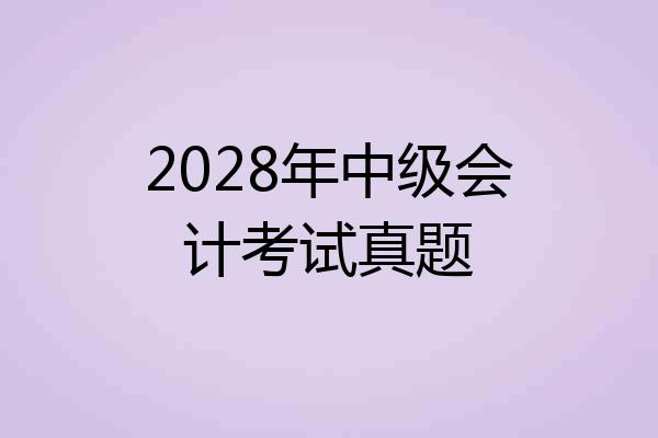 2028年中级会计考试真题