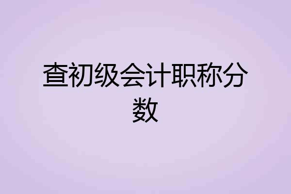 查初级会计职称分数