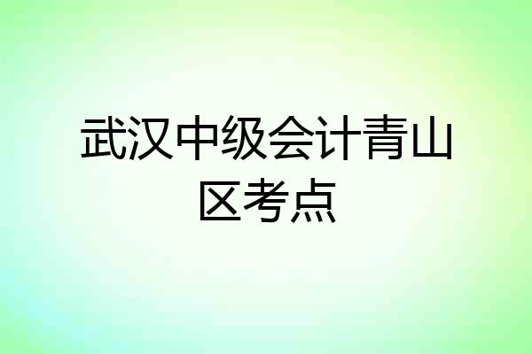 武汉中级会计青山区考点