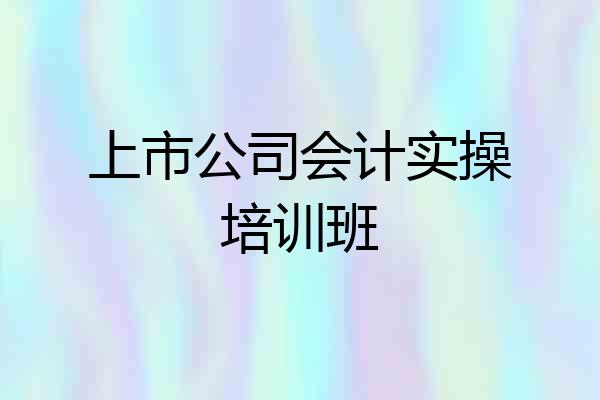 上市公司会计实操培训班