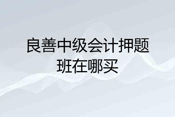 良善中级会计押题班在哪买