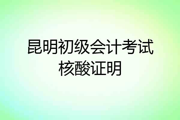 昆明初级会计考试核酸证明