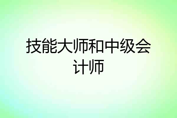 技能大师和中级会计师