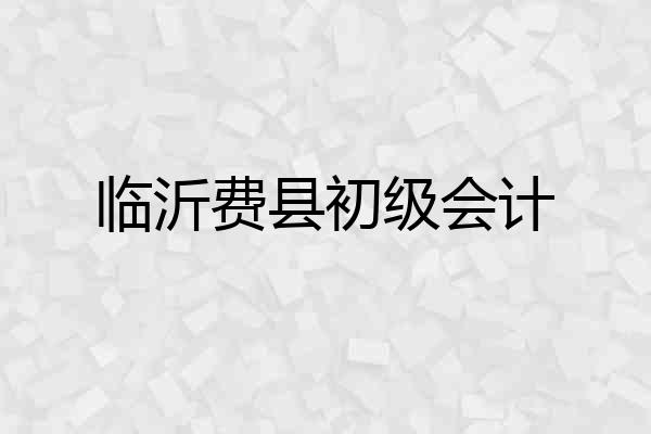 临沂费县初级会计