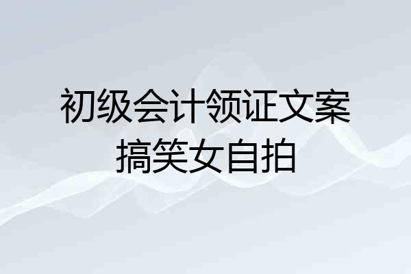初级会计领证文案搞笑女自拍