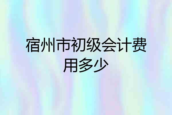 宿州市初级会计费用多少