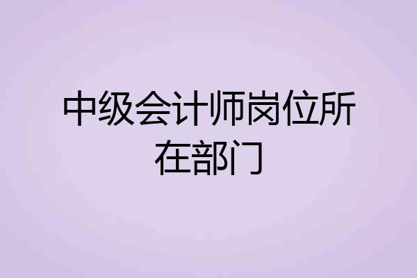 中级会计师岗位所在部门