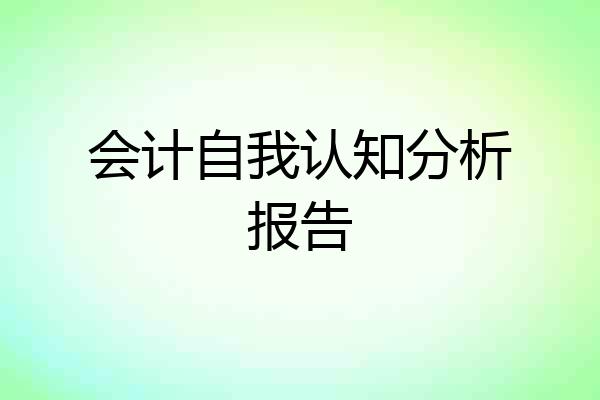 会计自我认知分析报告