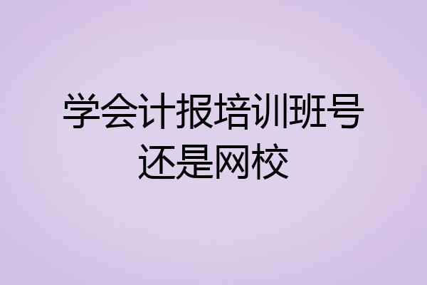 学会计报培训班号还是网校