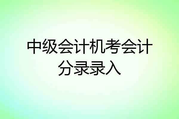 中级会计机考会计分录录入
