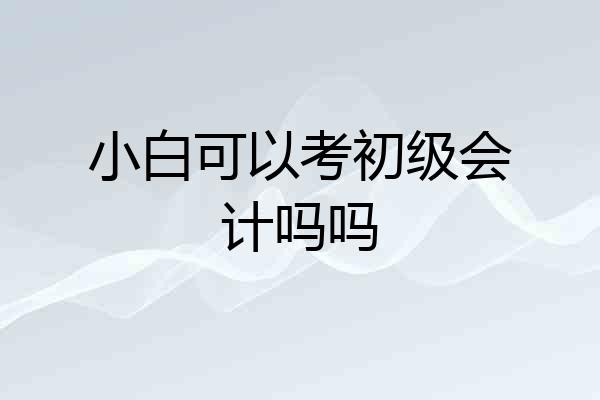 小白可以考初级会计吗吗