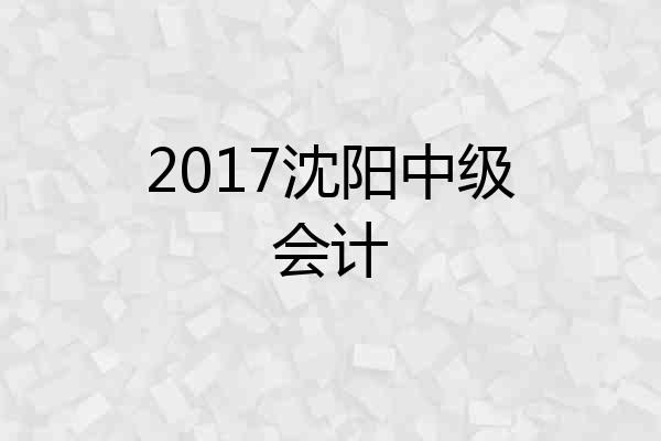 2017沈阳中级会计