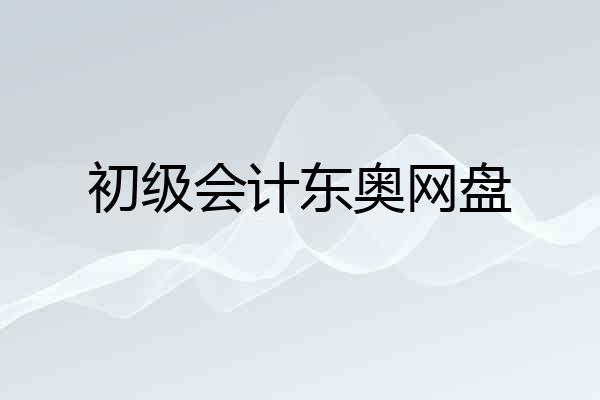 初级会计东奥网盘