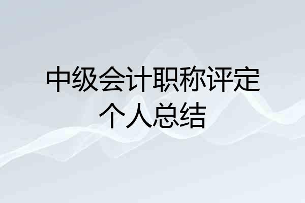 中级会计职称评定个人总结