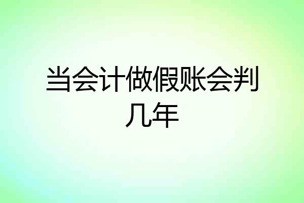 当会计做假账会判几年