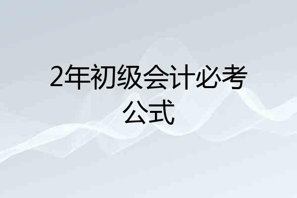 2年初级会计必考公式