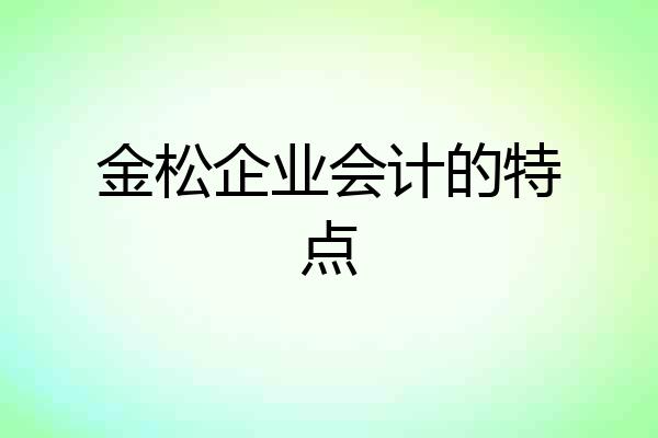 金松企业会计的特点