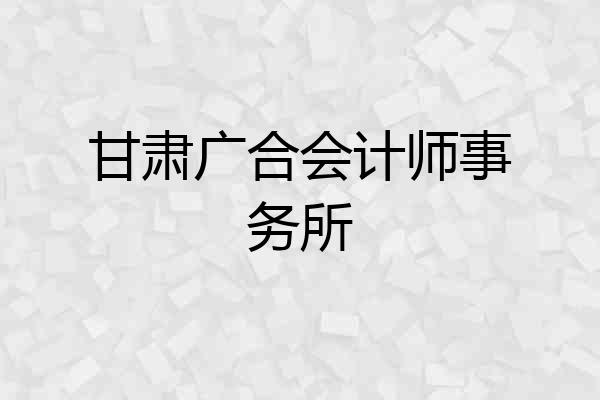 甘肃广合会计师事务所