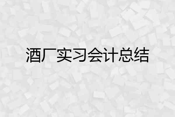 酒厂实习会计总结