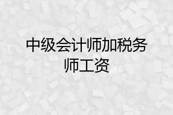 中级会计师加税务师工资