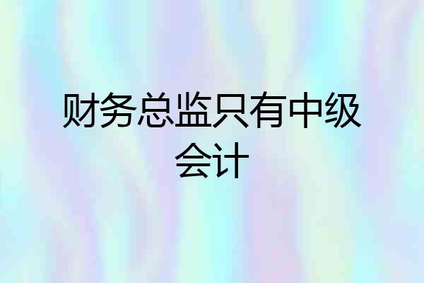 财务总监只有中级会计
