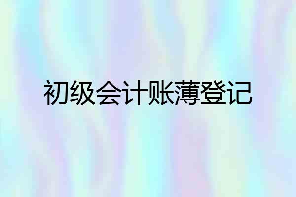 初级会计账薄登记