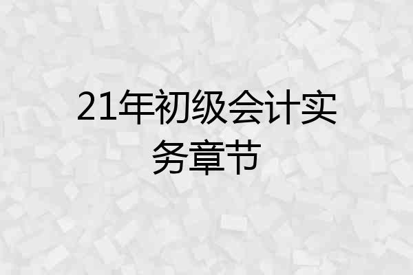 21年初级会计实务章节