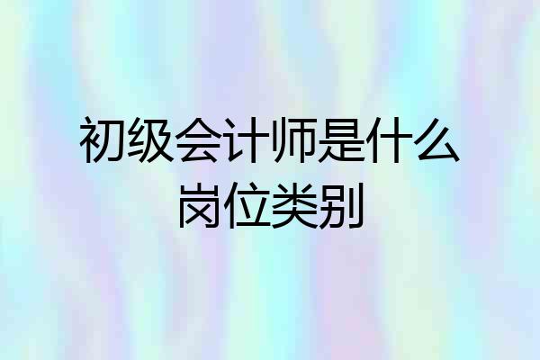 初级会计师是什么岗位类别