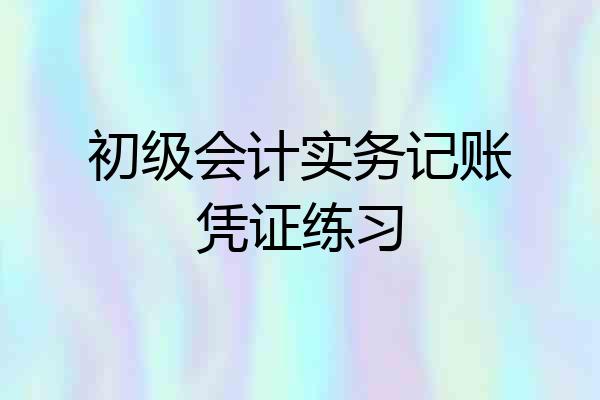 初级会计实务记账凭证练习