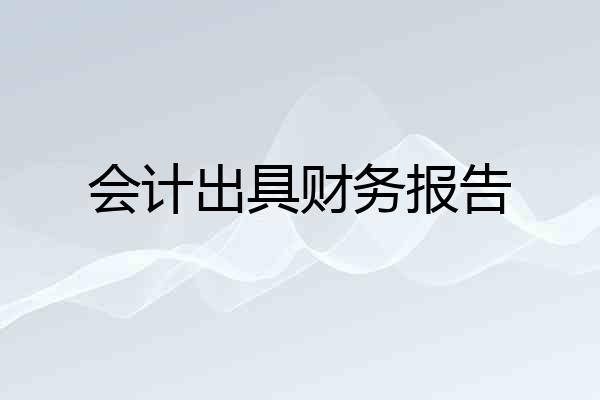 会计出具财务报告