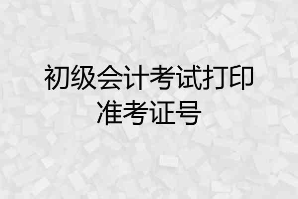 初级会计考试打印准考证号